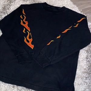 Crushed 3/4 Sleeve 'Flame' Shirt